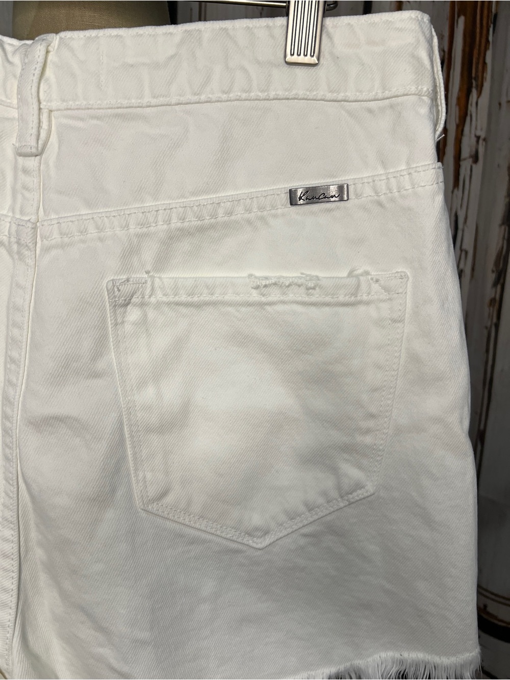 KanCan White Distressed Beach Denim Shorts - Picture 8 of 13